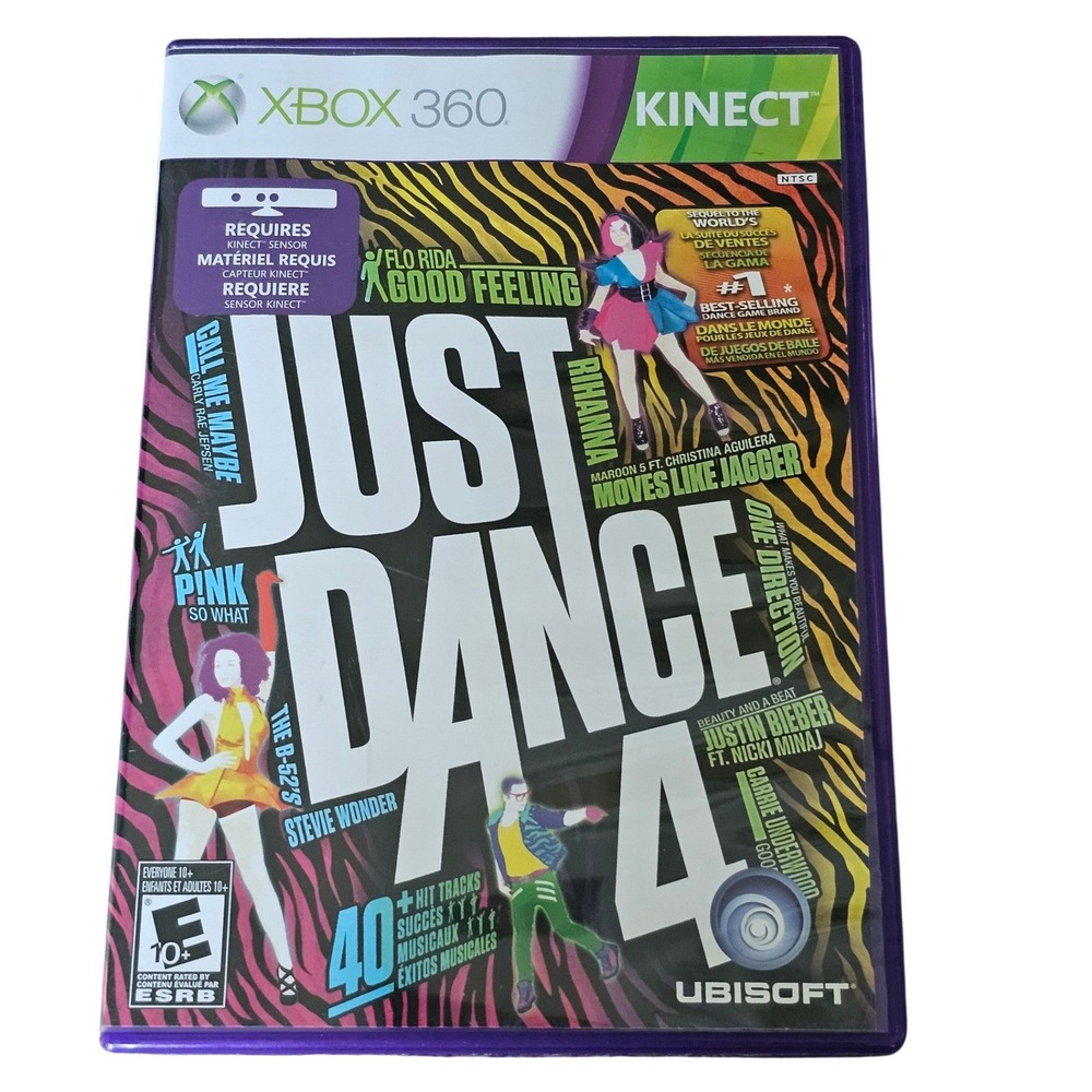 Just Dance 4 Xbox 360 Kinect Game Ubisoft Rihanna Justin Bieber Manual‎ Included